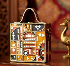 Mini Party Lippan Art Handcrafted Square Sling Bag